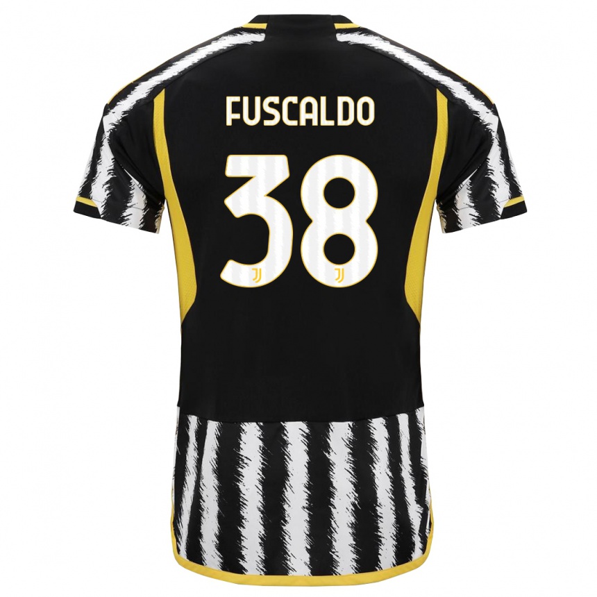 Men  Matteo Fuscaldo #38 Black White Home Jersey 2023/24 T-Shirt