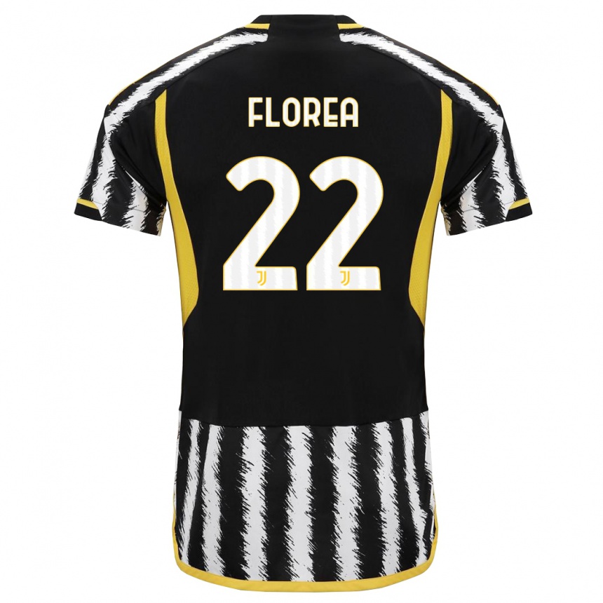 Men  Andrei Florea #22 Black White Home Jersey 2023/24 T-Shirt