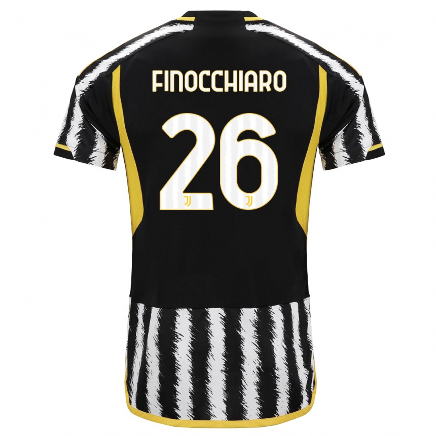 Men  Gabriele Finocchiaro #26 Black White Home Jersey 2023/24 T-Shirt