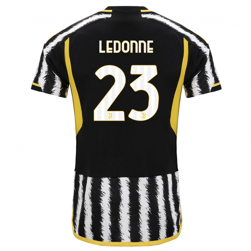 Men  Nicolo Ledonne #23 Black White Home Jersey 2023/24 T-Shirt