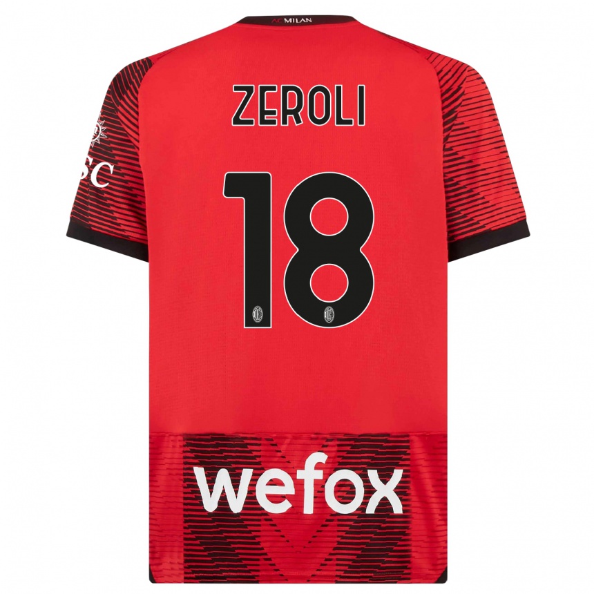 Men  Kevin Zeroli #18 Red  Black Home Jersey 2023/24 T-Shirt