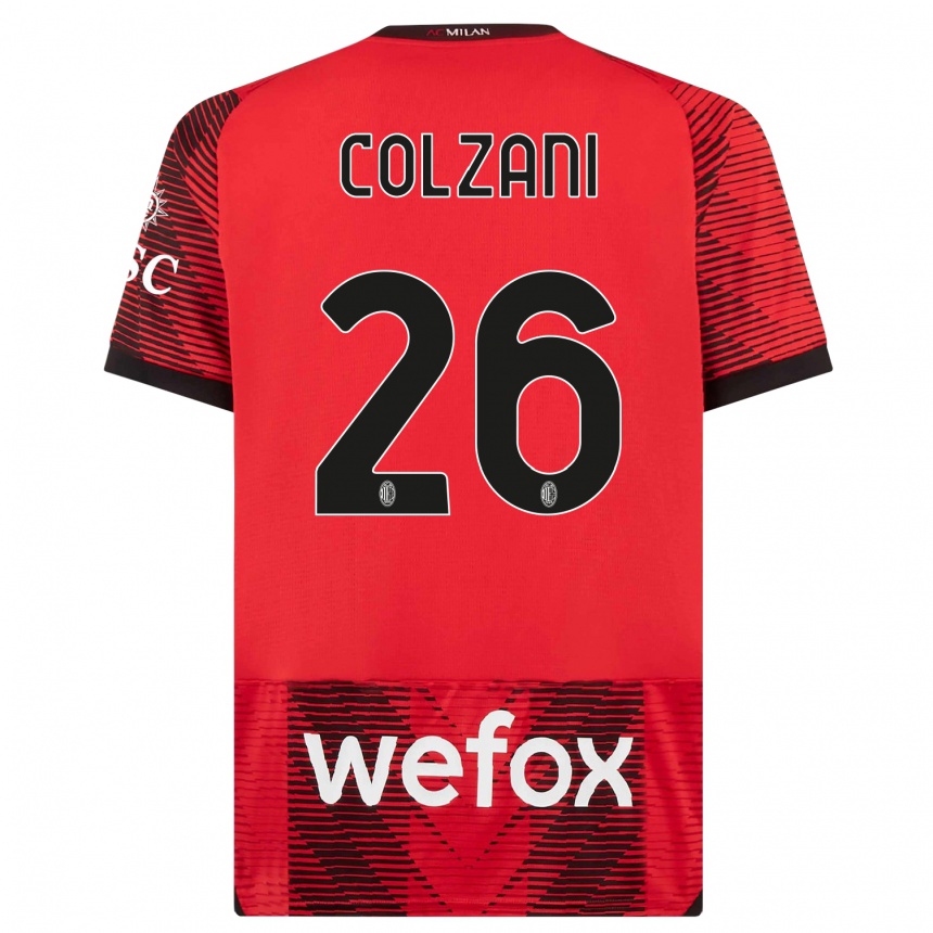 Men  Edoardo Colzani #26 Red  Black Home Jersey 2023/24 T-Shirt