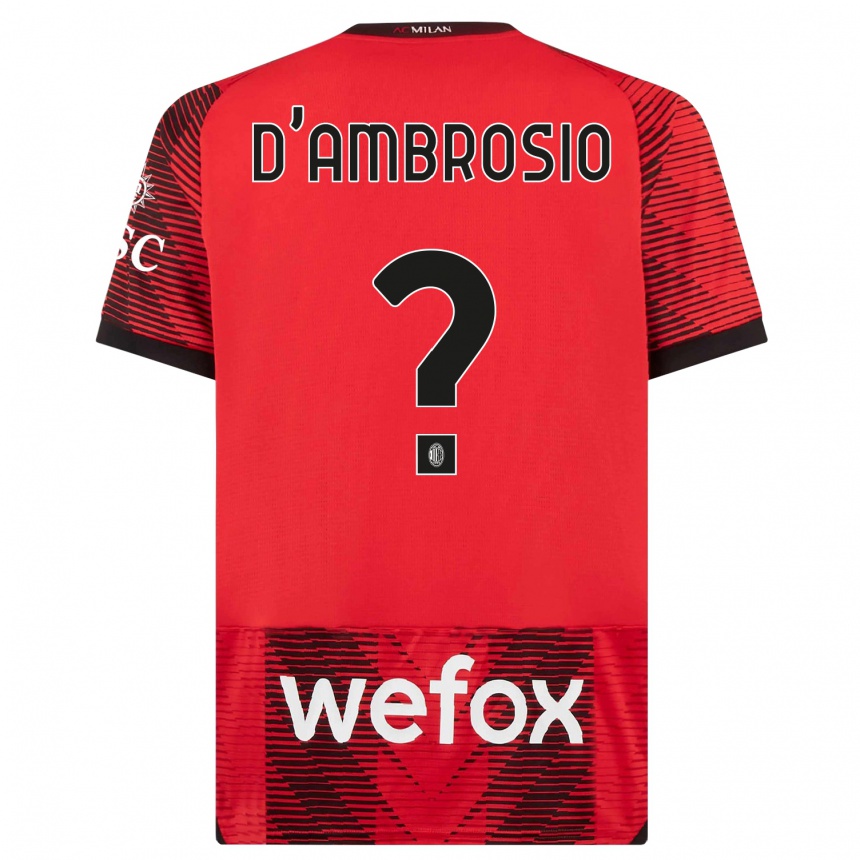 Men  Antonio D'ambrosio #0 Red  Black Home Jersey 2023/24 T-Shirt