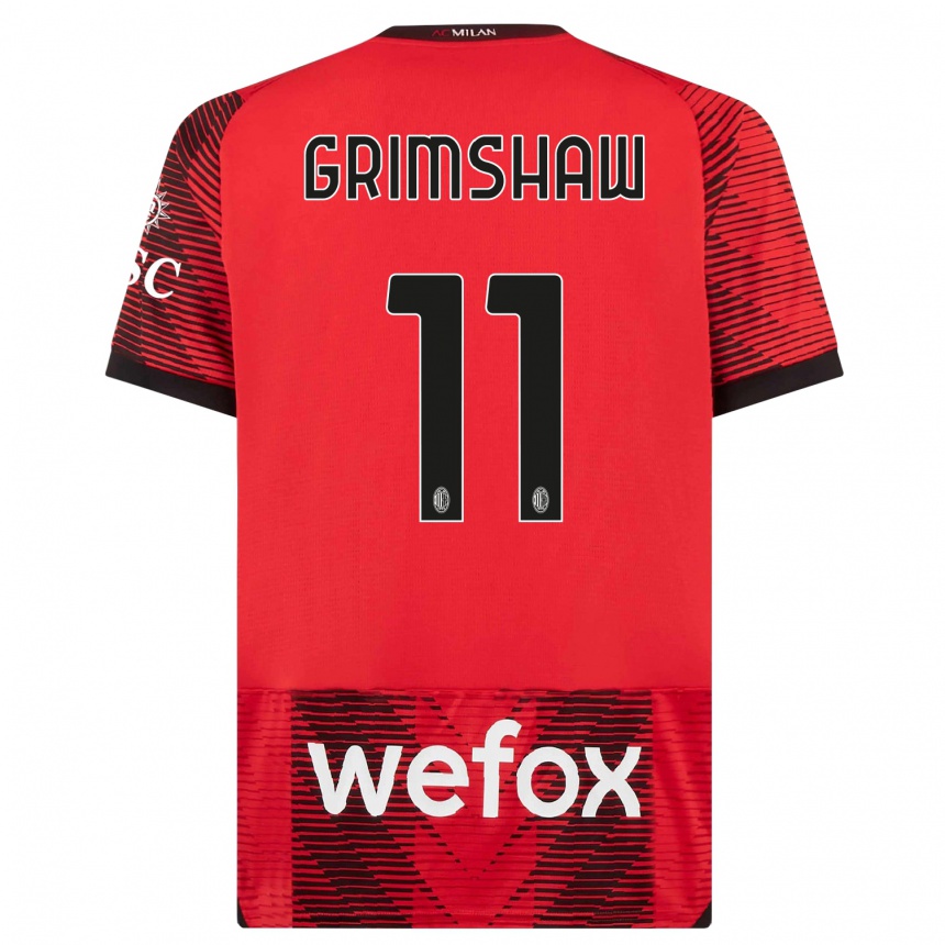 Men  Christy Grimshaw #11 Red  Black Home Jersey 2023/24 T-Shirt