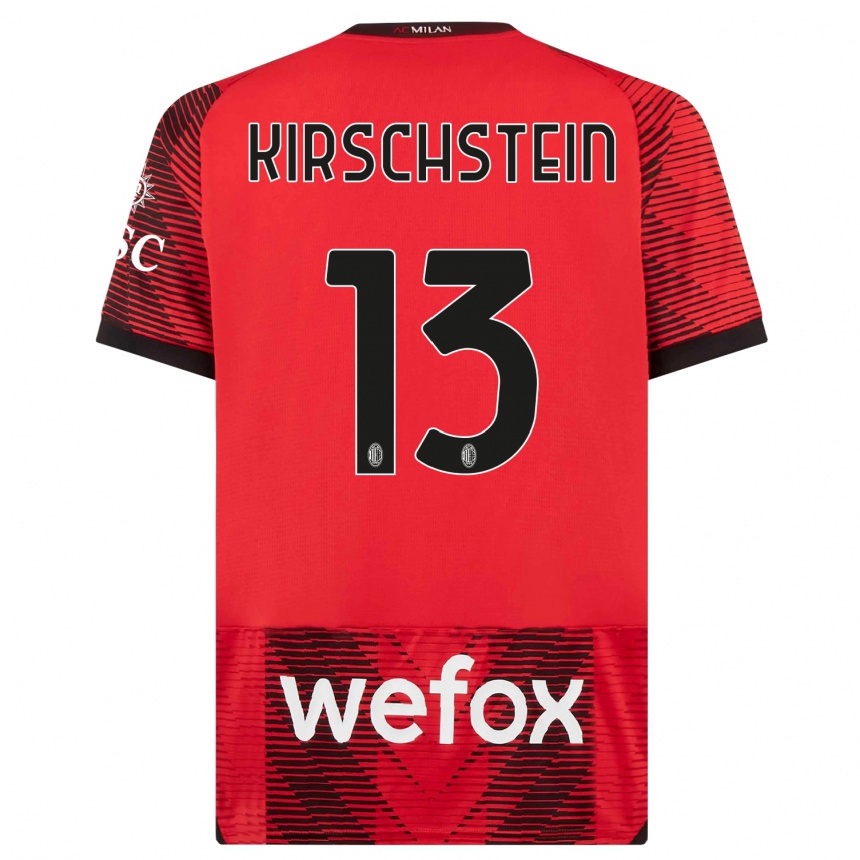 Men  Merle Kirschstein #13 Red  Black Home Jersey 2023/24 T-Shirt