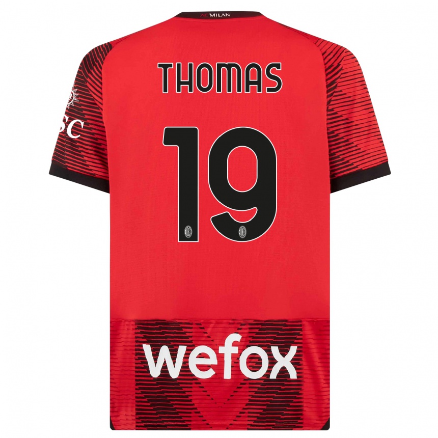 Men  Lindsey Thomas #19 Red  Black Home Jersey 2023/24 T-Shirt