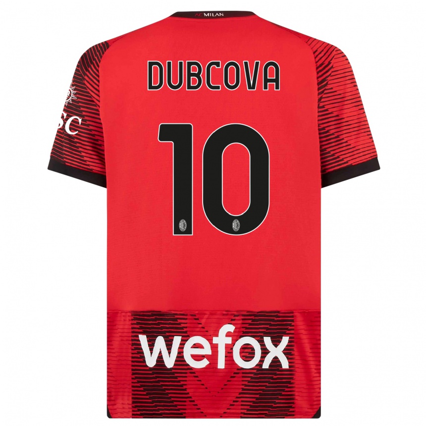 Men  Kamila Dubcova #10 Red  Black Home Jersey 2023/24 T-Shirt