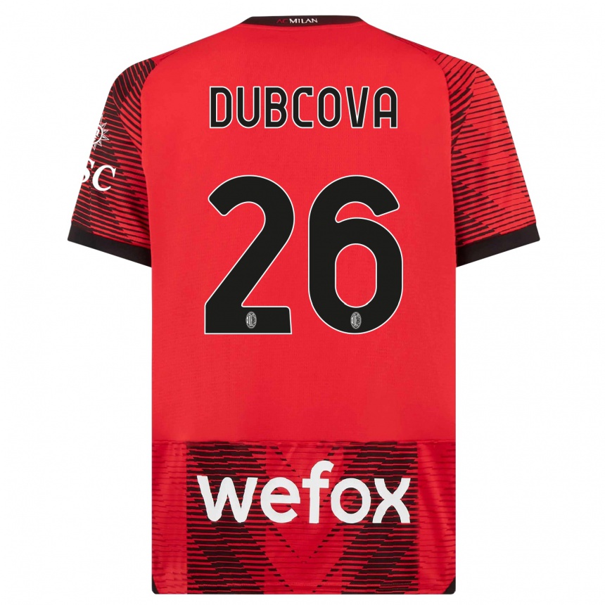 Men  Michaela Dubcova #26 Red  Black Home Jersey 2023/24 T-Shirt