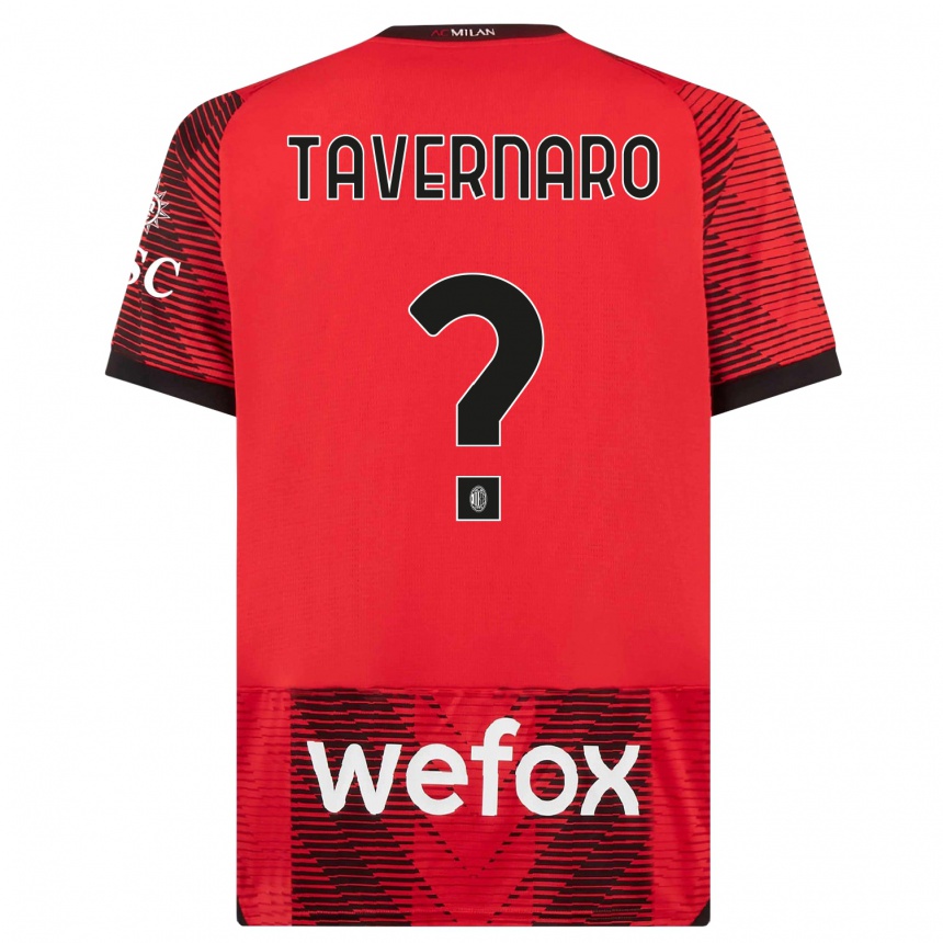 Men  Federico Tavernaro #0 Red  Black Home Jersey 2023/24 T-Shirt