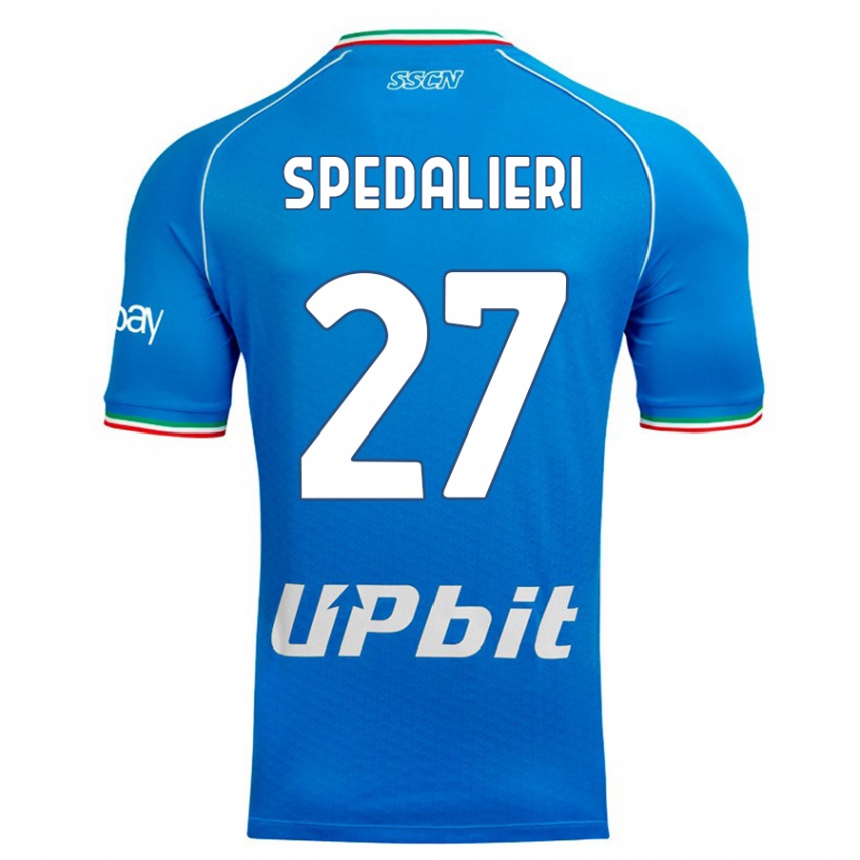 Men  Johnatan Andrea Spedalieri #27 Sky Blue Home Jersey 2023/24 T-Shirt