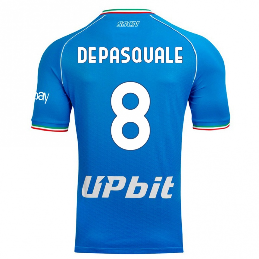 Men  Dylan De Pasquale #8 Sky Blue Home Jersey 2023/24 T-Shirt