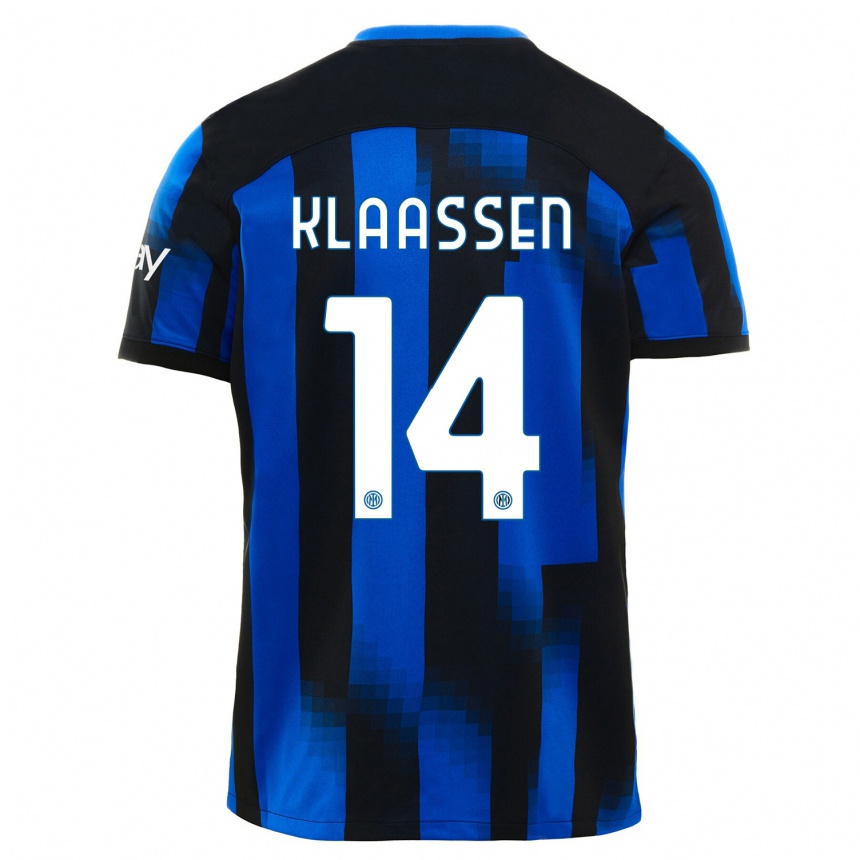 Men  Davy Klaassen #14 Black Blue Home Jersey 2023/24 T-Shirt