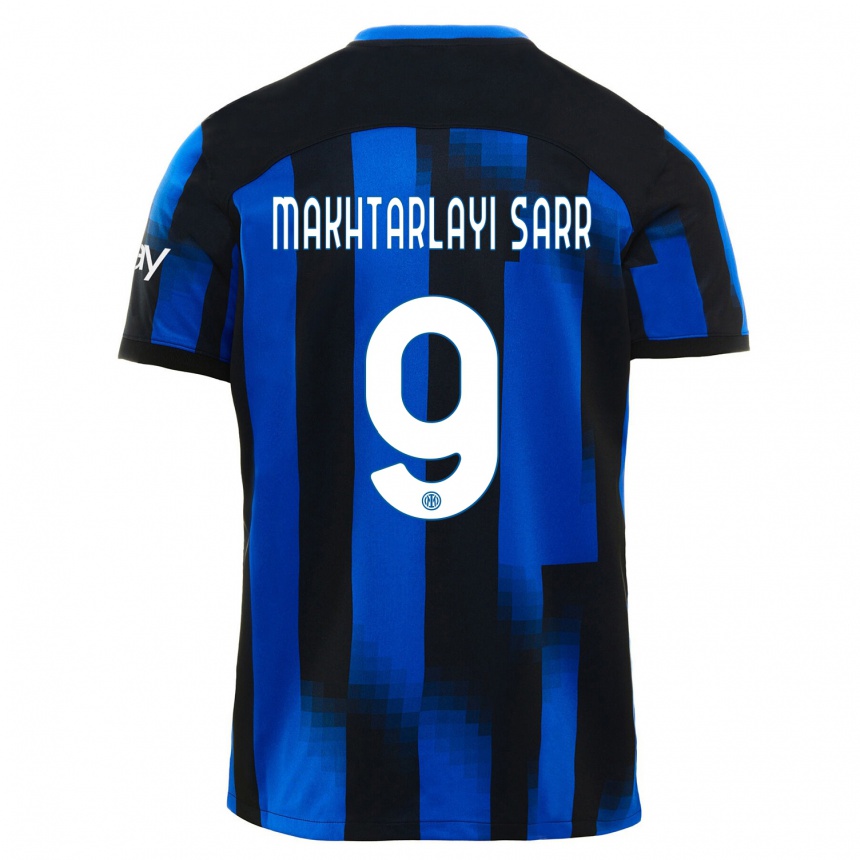 Men  Amadou Makhtarlayi Sarr #9 Black Blue Home Jersey 2023/24 T-Shirt