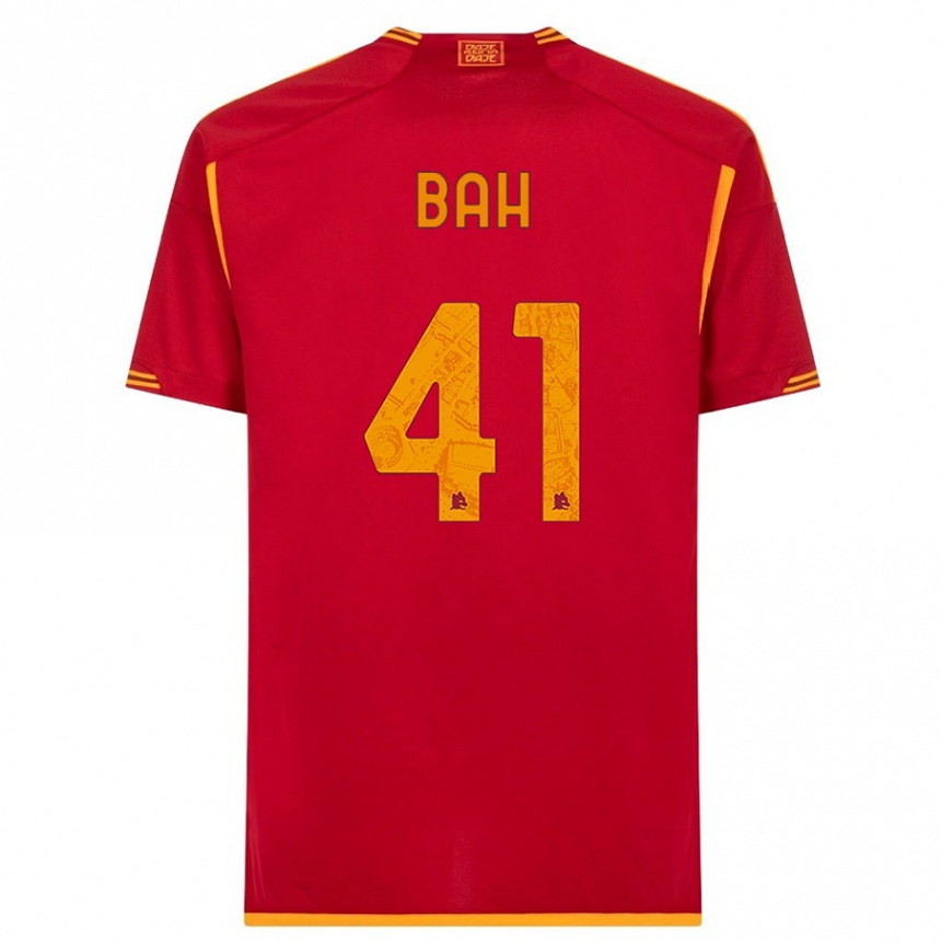 Men  Muhammed Bah #41 Red Home Jersey 2023/24 T-Shirt