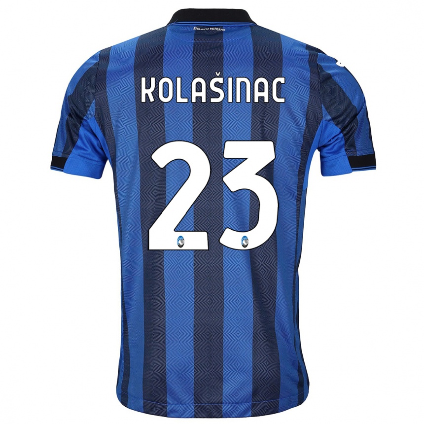 Men  Sead Kolasinac #23 Black Blue Home Jersey 2023/24 T-Shirt