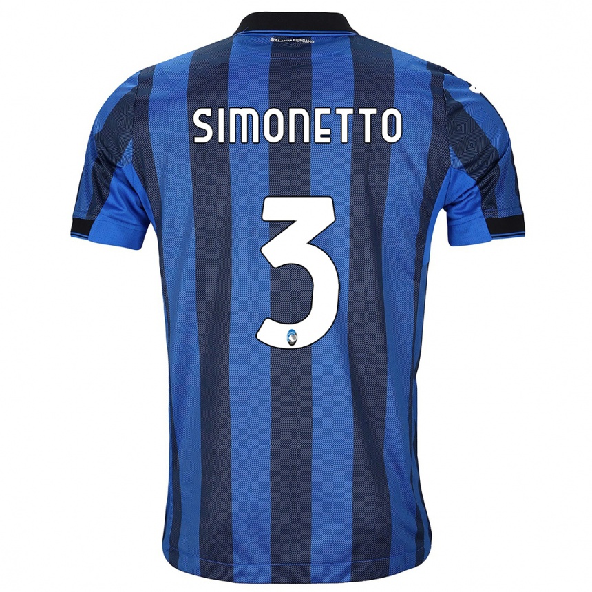 Men  Federico Simonetto #3 Black Blue Home Jersey 2023/24 T-Shirt