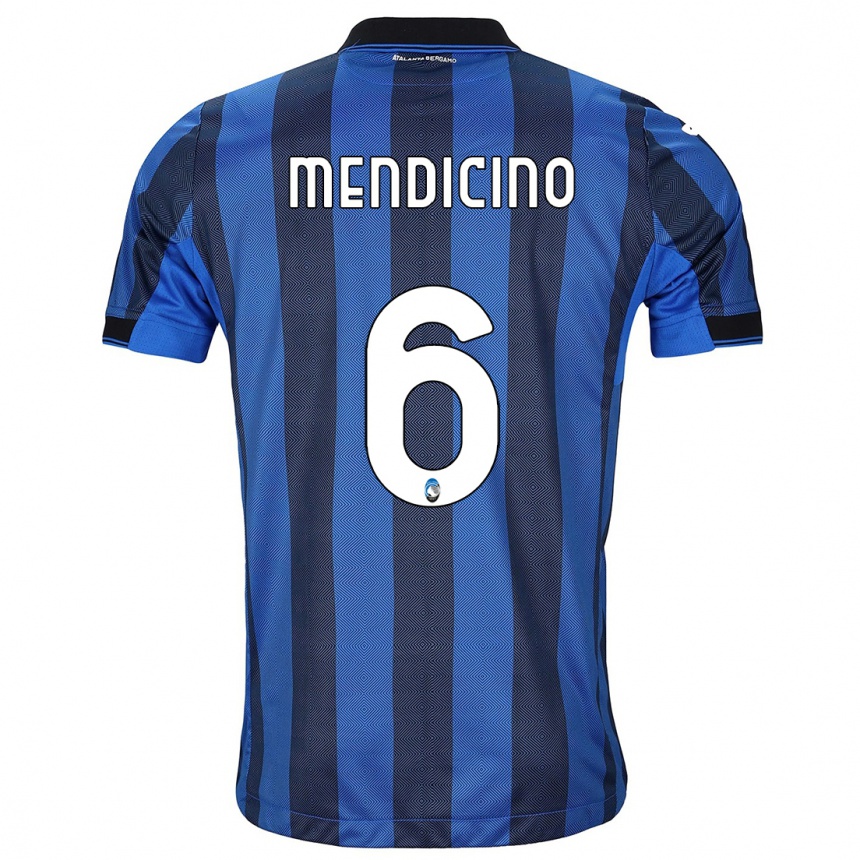 Men  Leonardo Mendicino #6 Black Blue Home Jersey 2023/24 T-Shirt