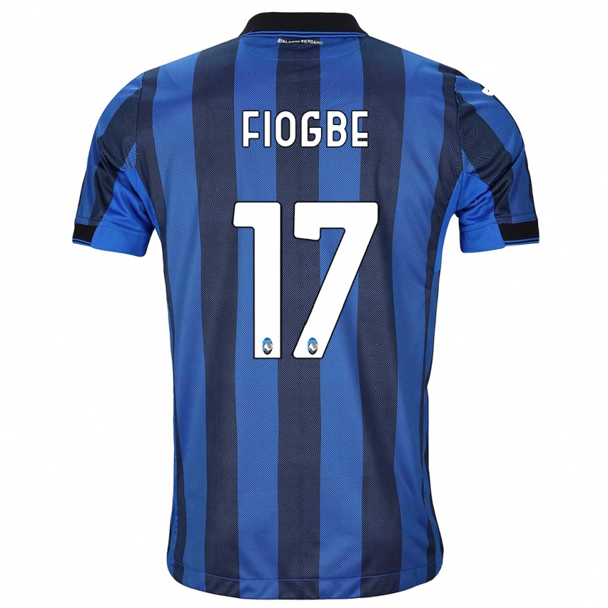 Men  Candas Fiogbe #17 Black Blue Home Jersey 2023/24 T-Shirt