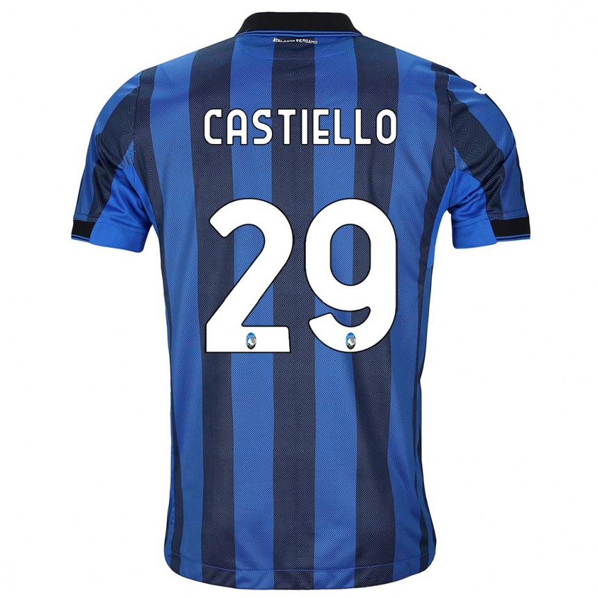 Men  Alex Castiello #29 Black Blue Home Jersey 2023/24 T-Shirt