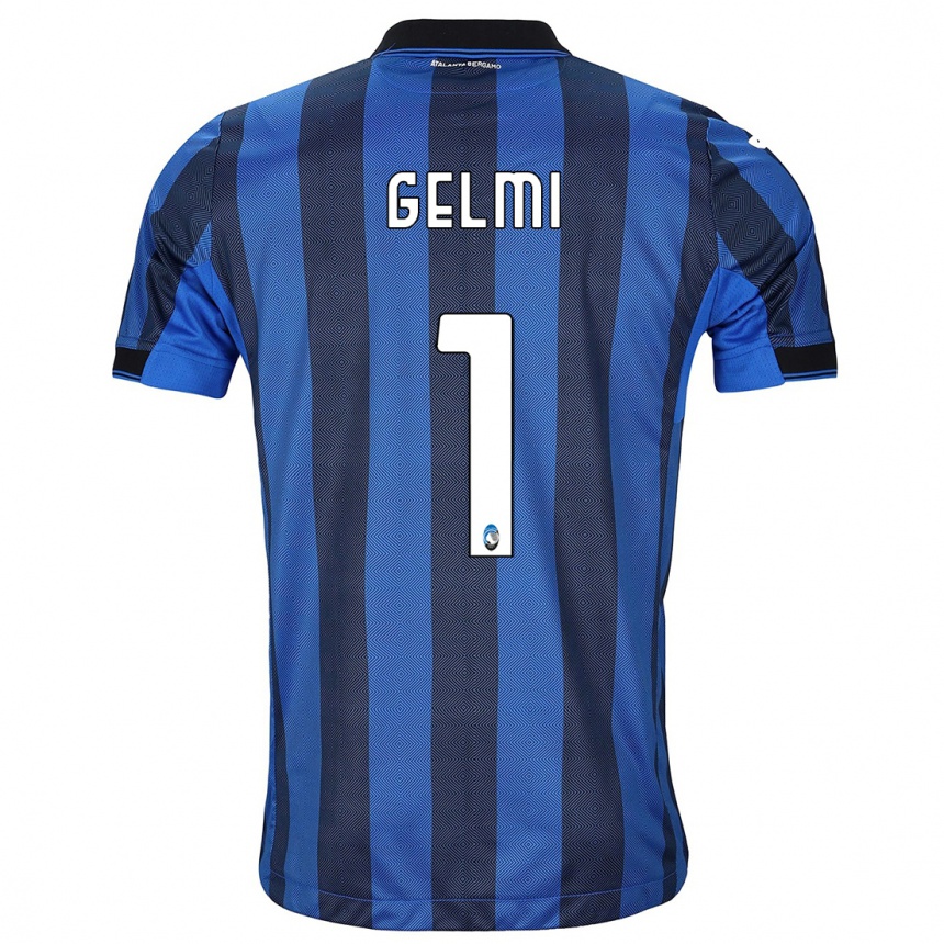 Men  Ludovico Gelmi #1 Black Blue Home Jersey 2023/24 T-Shirt