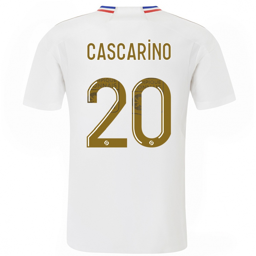 Men  Delphine Cascarino #20 White Home Jersey 2023/24 T-Shirt