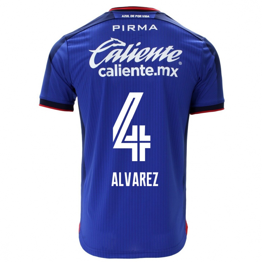 Men  Gabriela Alvarez #4 Blue Home Jersey 2023/24 T-Shirt