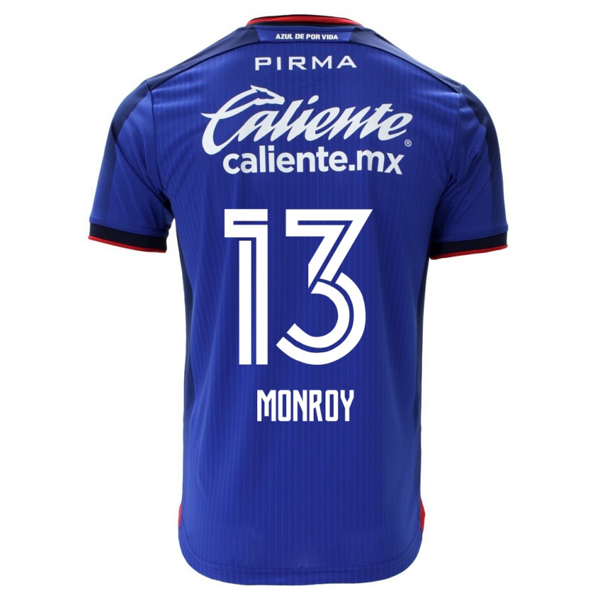 Men  Daniela Monroy #13 Blue Home Jersey 2023/24 T-Shirt