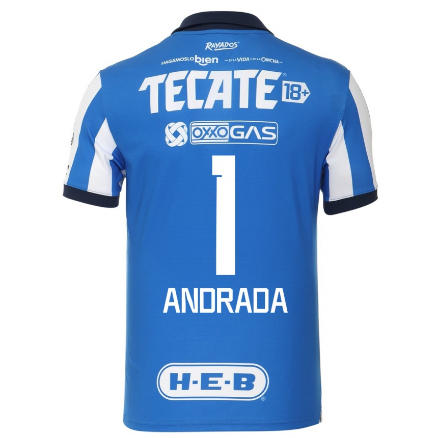 Men  Esteban Andrada #1 Blue White Home Jersey 2023/24 T-Shirt