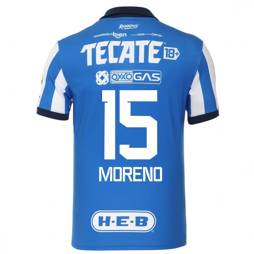 Men  Hector Moreno #15 Blue White Home Jersey 2023/24 T-Shirt