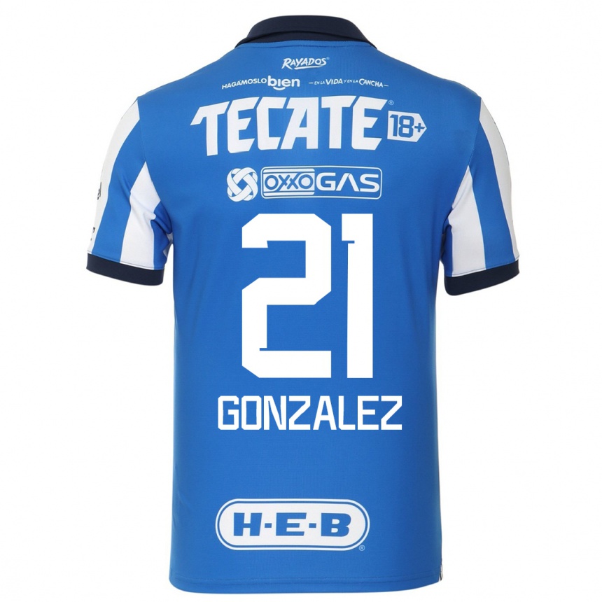 Men  Alfonso Gonzalez #21 Blue White Home Jersey 2023/24 T-Shirt