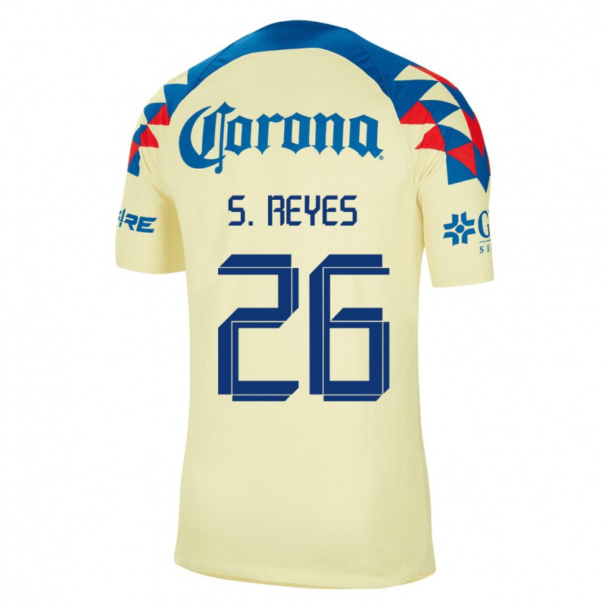 Men  Salvador Reyes #26 Yellow Home Jersey 2023/24 T-Shirt