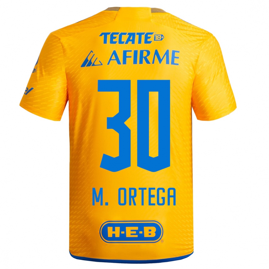 Men  Miguel Ortega #30 Yellow Home Jersey 2023/24 T-Shirt