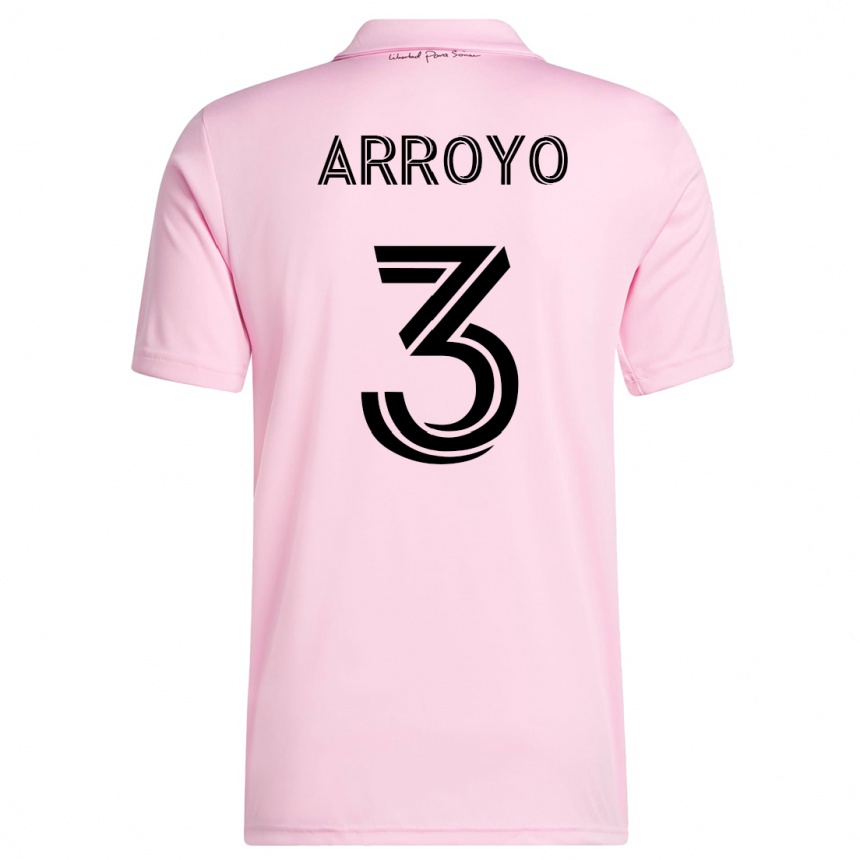 Men  Dixon Arroyo #3 Pink Home Jersey 2023/24 T-Shirt