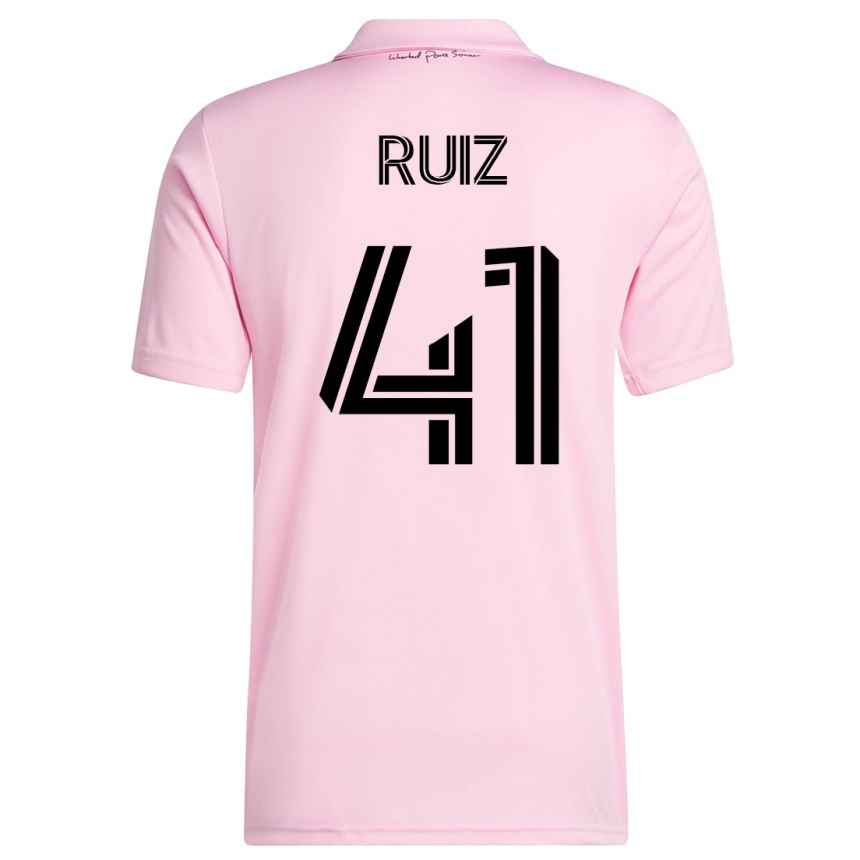 Men  David Ruíz #41 Pink Home Jersey 2023/24 T-Shirt