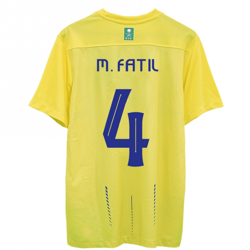 Men  Mohammed Al-Fatil #4 Yellow Home Jersey 2023/24 T-Shirt