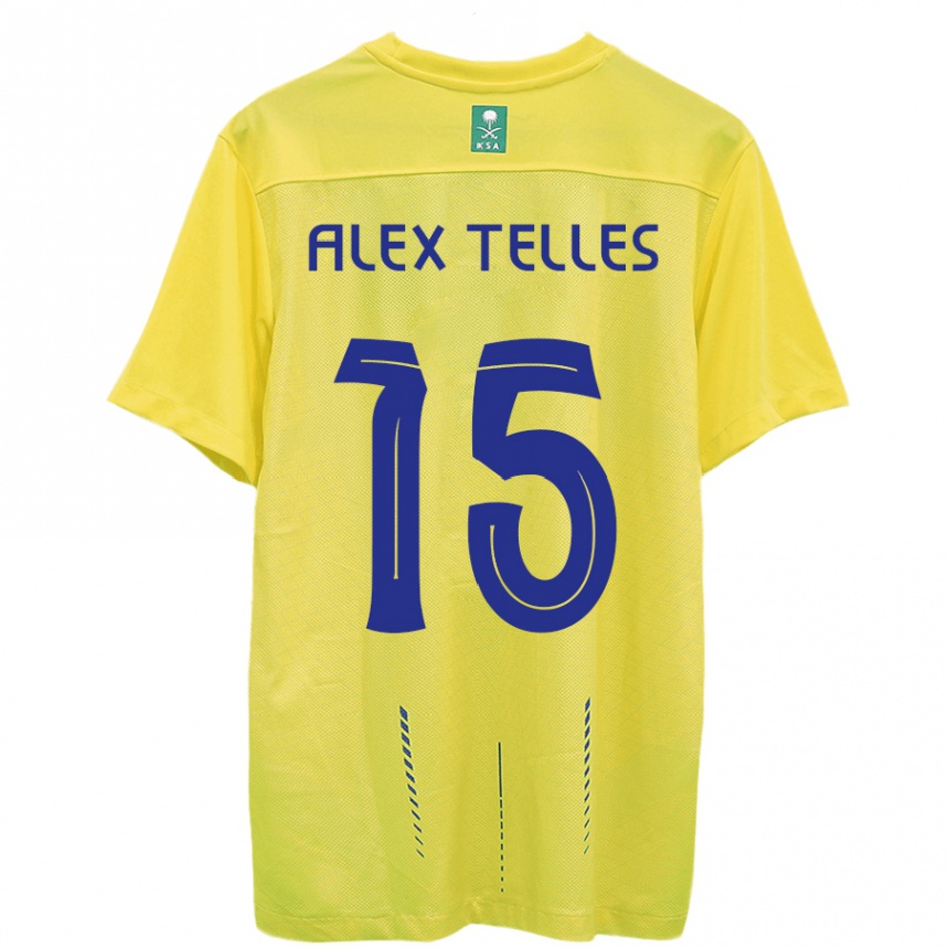 Men  Alex Telles #15 Yellow Home Jersey 2023/24 T-Shirt