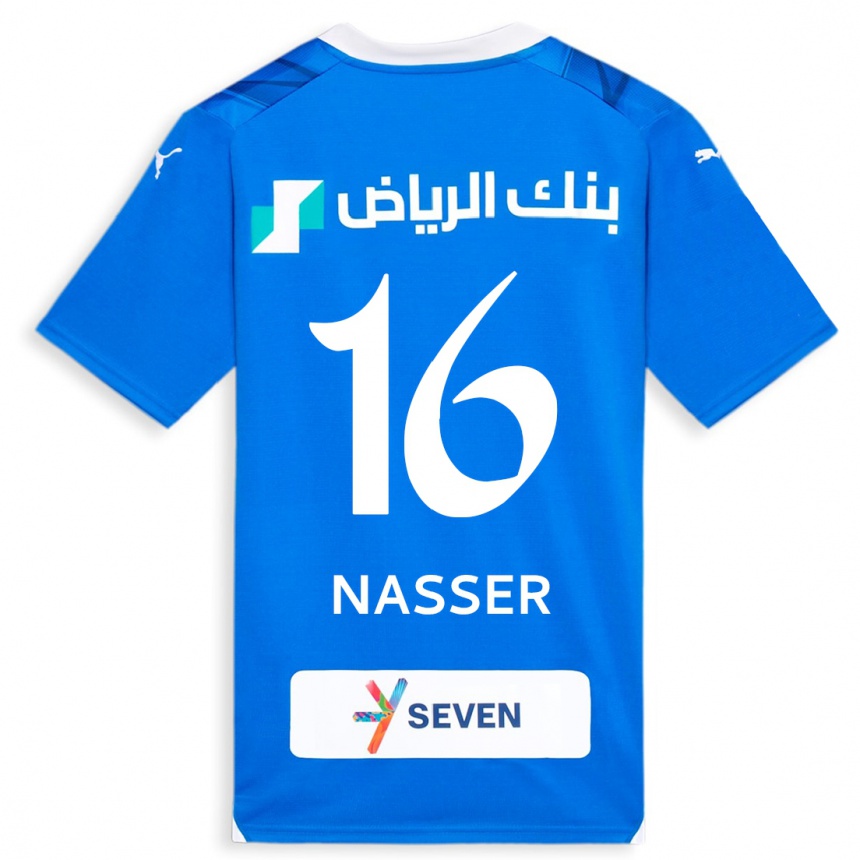 Men  Nasser Al-Dawsari #16 Blue Home Jersey 2023/24 T-Shirt