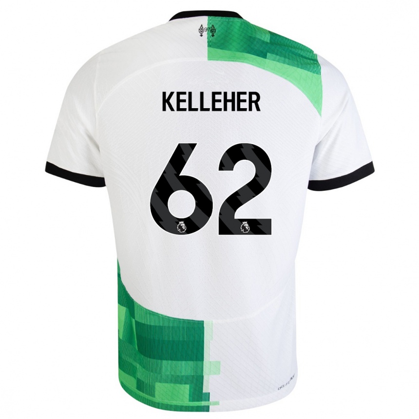 Men  Caoimhin Kelleher #62 White Green Away Jersey 2023/24 T-Shirt