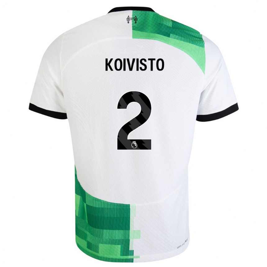 Men  Emma Koivisto #2 White Green Away Jersey 2023/24 T-Shirt