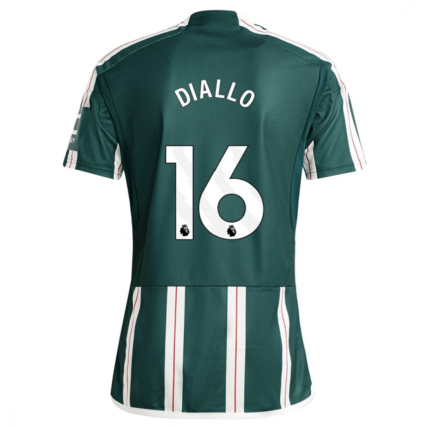 Men  Amad Diallo #16 Dark Green Away Jersey 2023/24 T-Shirt