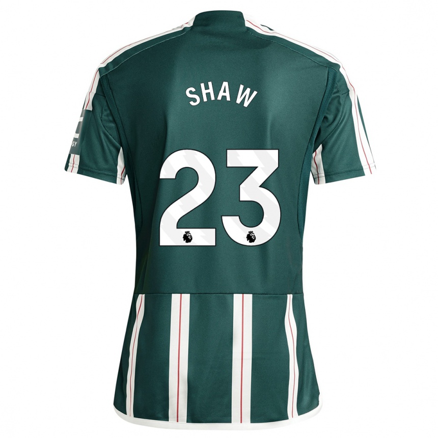 Men  Luke Shaw #23 Dark Green Away Jersey 2023/24 T-Shirt