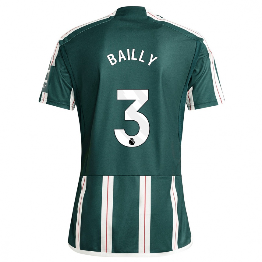 Men  Eric Bailly #3 Dark Green Away Jersey 2023/24 T-Shirt