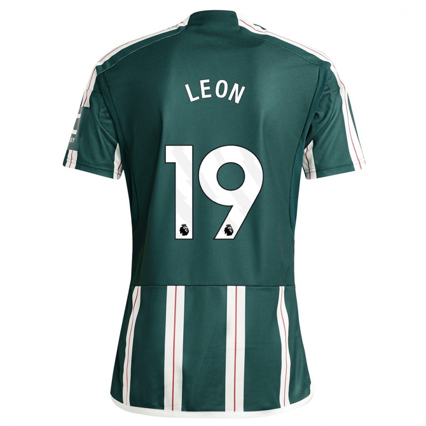 Men  Adriana Leon #19 Dark Green Away Jersey 2023/24 T-Shirt