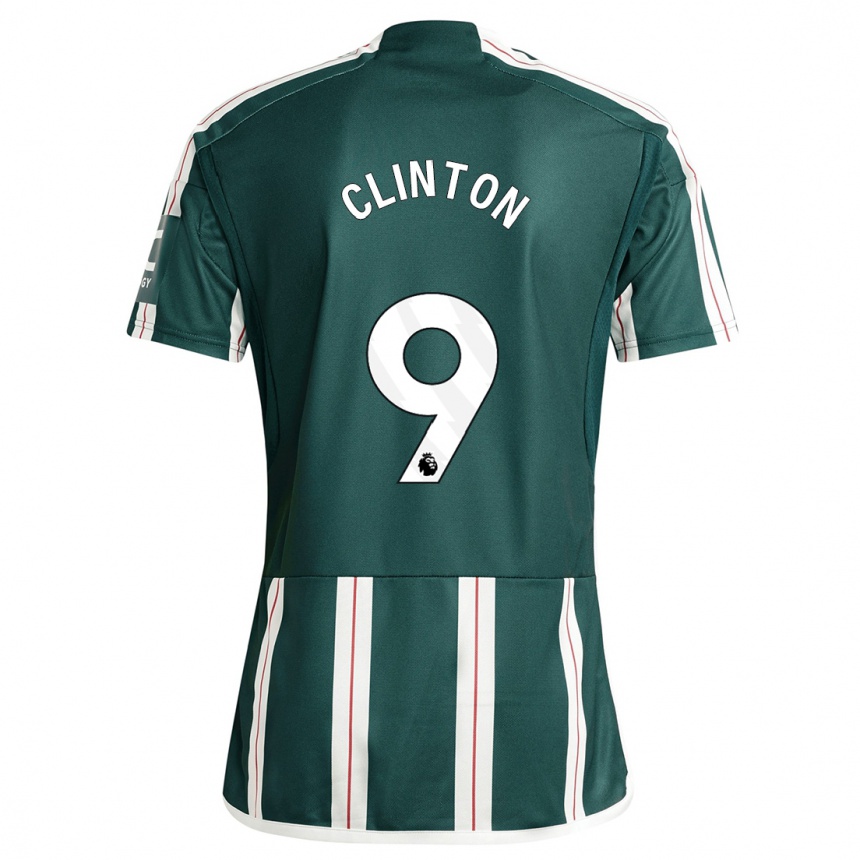 Men  Grace Clinton #9 Dark Green Away Jersey 2023/24 T-Shirt