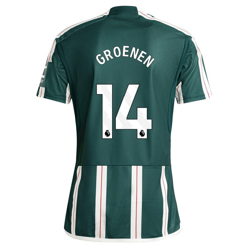 Men  Jackie Groenen #14 Dark Green Away Jersey 2023/24 T-Shirt