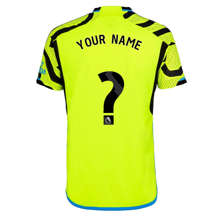 Men  Your Name #0 Yellow Away Jersey 2023/24 T-Shirt