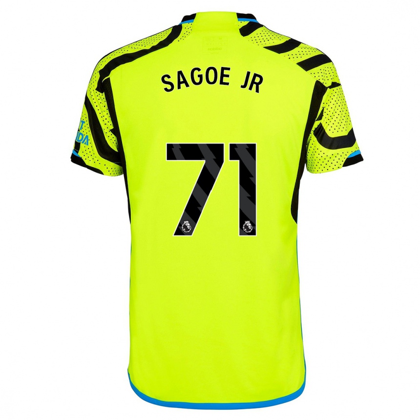 Men  Charles Sagoe Jr #71 Yellow Away Jersey 2023/24 T-Shirt