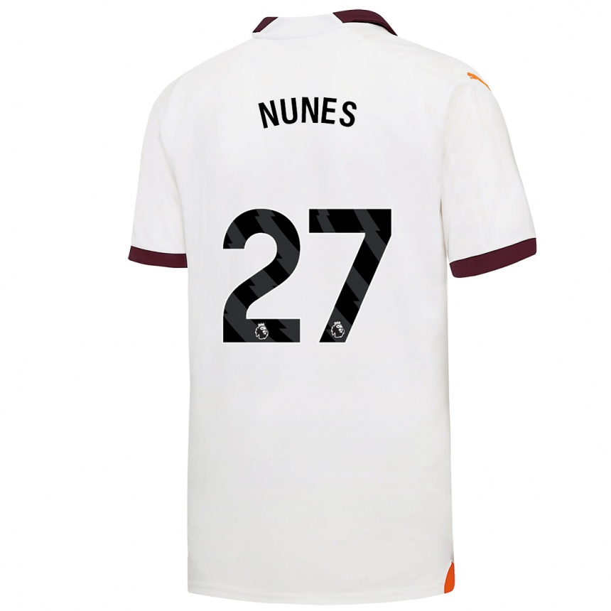 Men  Matheus Nunes #27 White Away Jersey 2023/24 T-Shirt