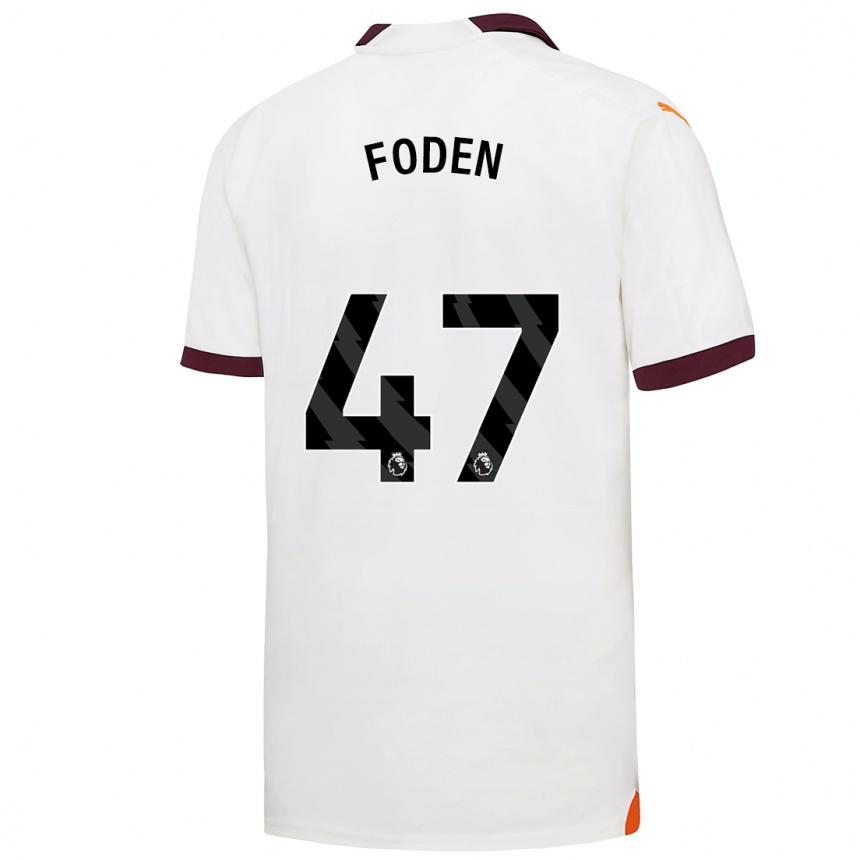 Men  Phil Foden #47 White Away Jersey 2023/24 T-Shirt