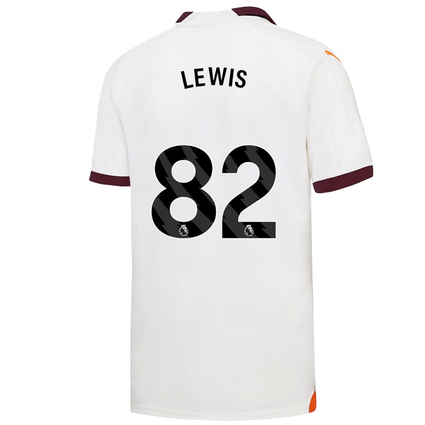 Men  Rico Lewis #82 White Away Jersey 2023/24 T-Shirt